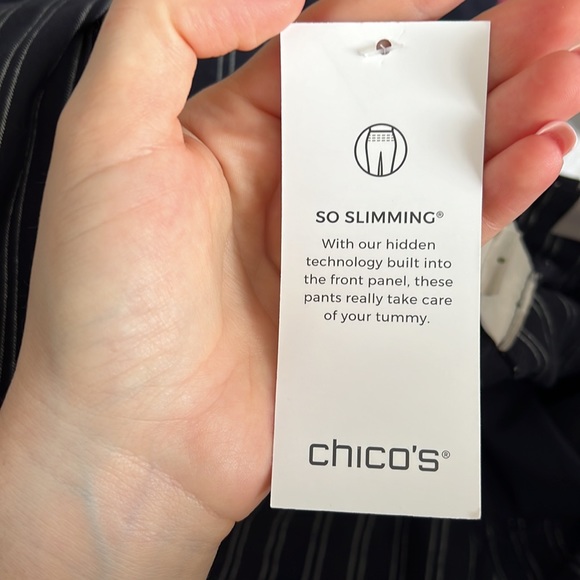 NWT Chico’s Brigitte Slim Leg Crop Striped Pants - Picture 8 of 8